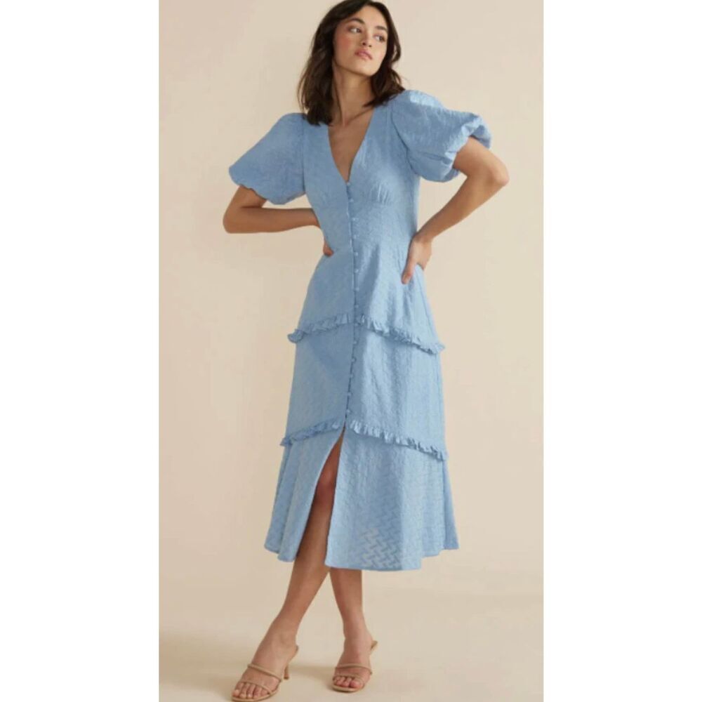 MINKPINK Meda Midi Dress-Blue Medium NWOT